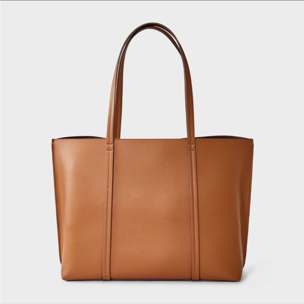 a new day Tan Leather-Look Tote Bag